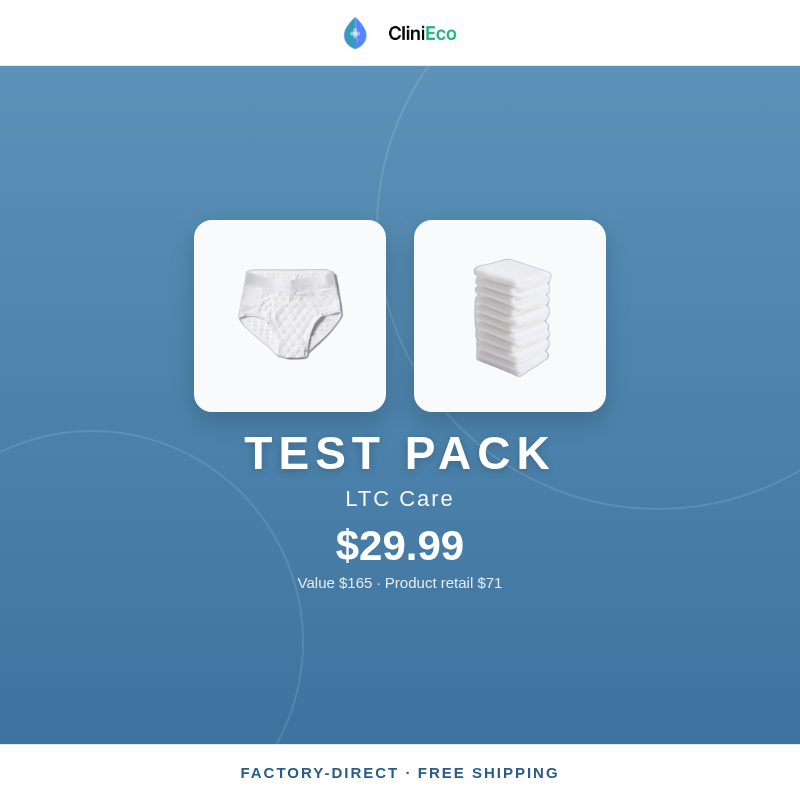CliniEco LTC Test Pack — $29.99 (Value $175)