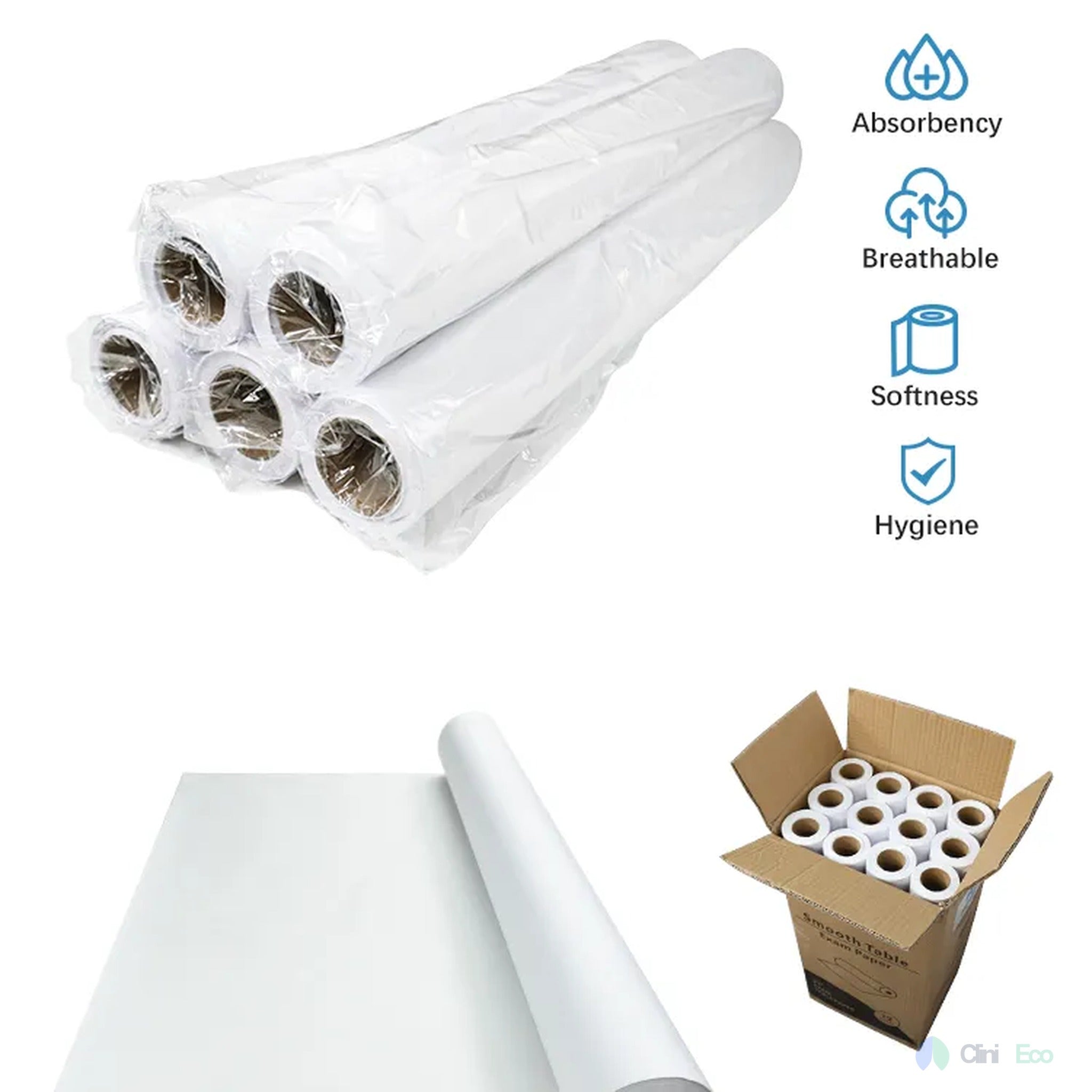 CliniEco Medical Exam Table Roll — Pre-Perforated, 18-Inch, Box of 50 Sheets - Image 4