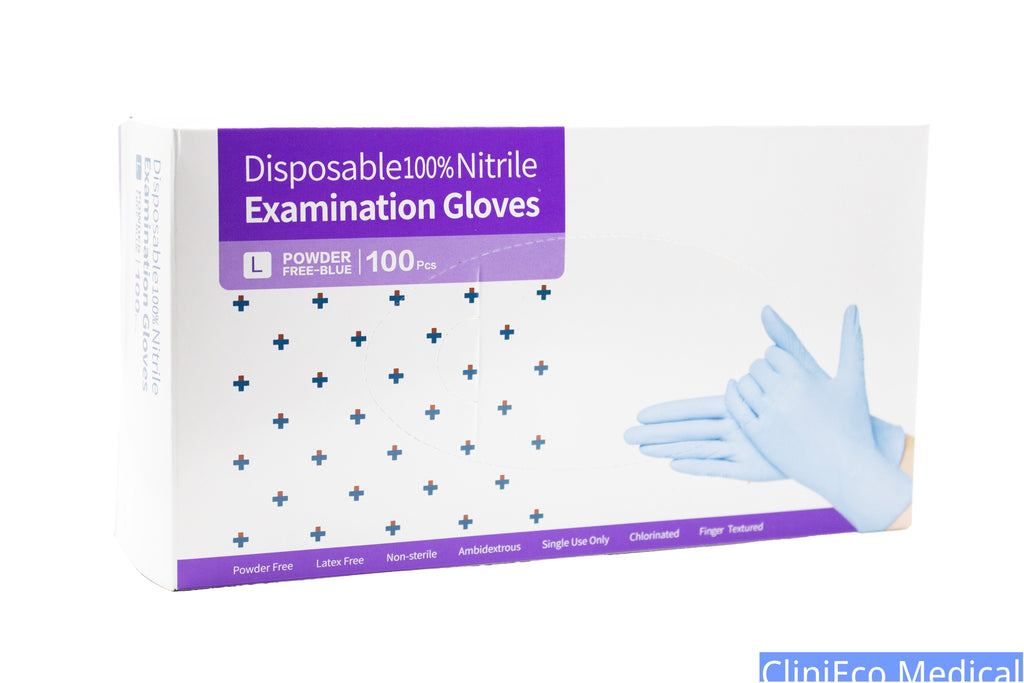 CliniEco Medical Nitrile Gloves — 4mil Standard, Blue, Powder-Free, 100-Pack - Image 4