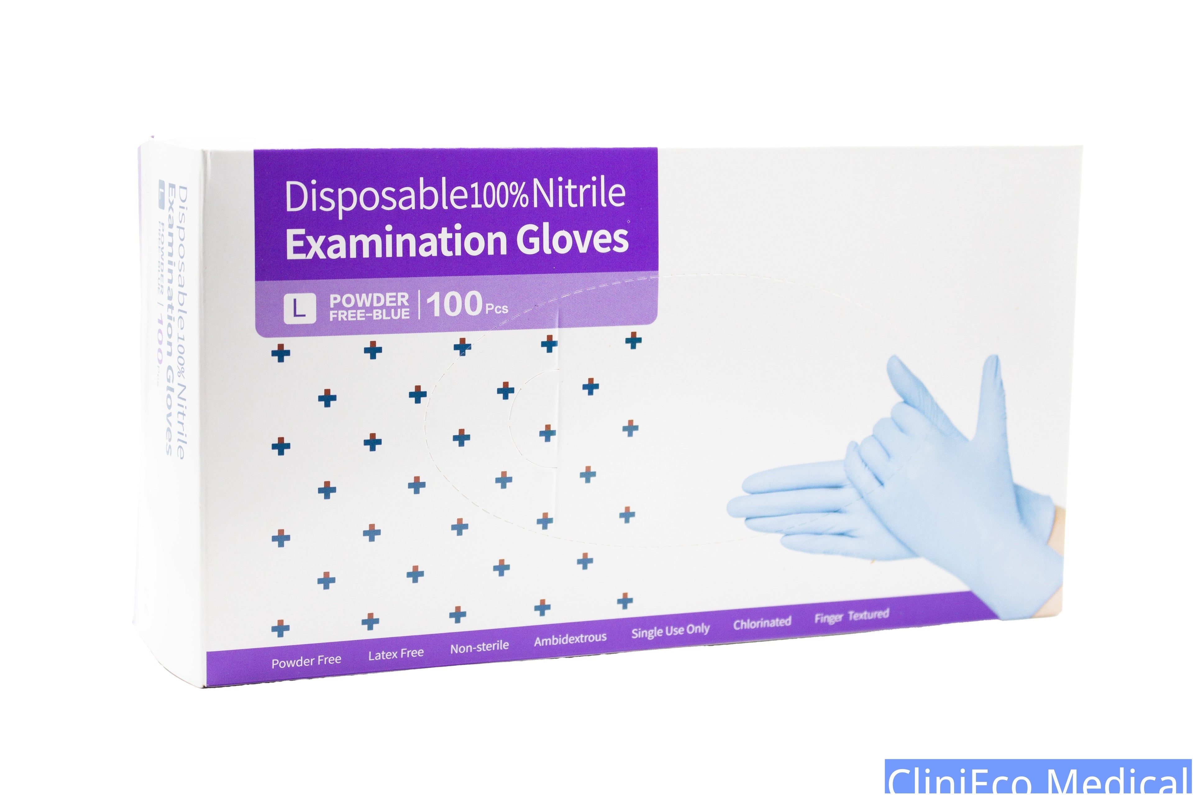 CliniEco Medical Nitrile Gloves — 4mil Standard, Blue, Powder-Free, 100-Pack - Image 4