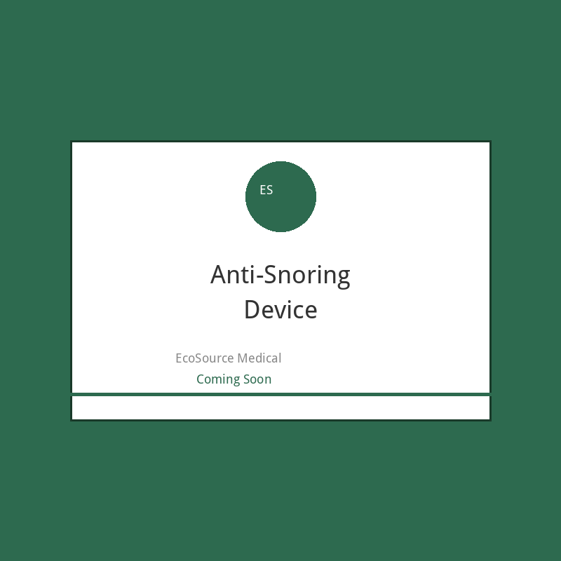 EcoSource Anti-Snoring Device — mandibular advancement for snoring relief Canada