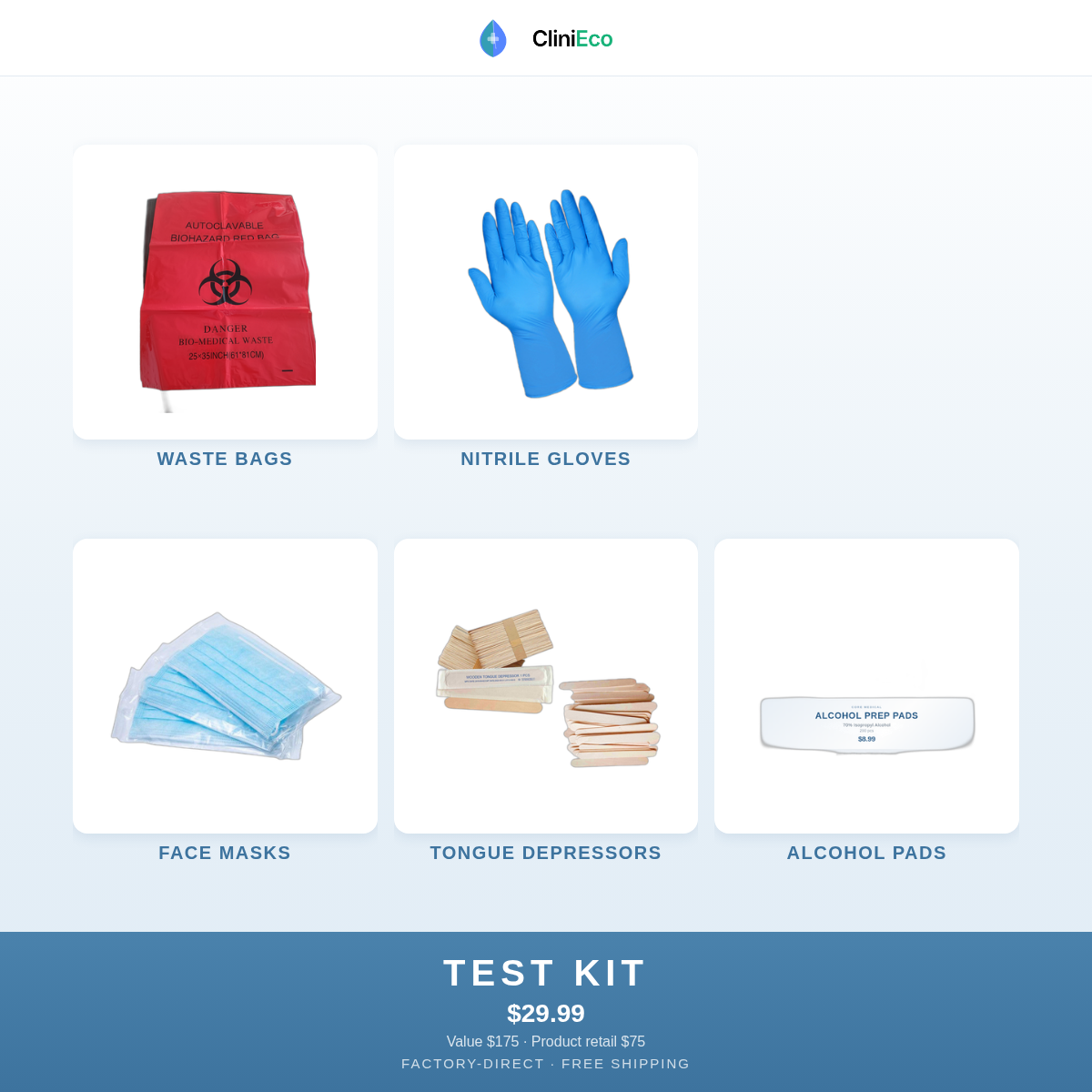 CliniEco Starter Test Kit — $29.99 (Value $175)