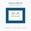 EcoSource TENS Unit Muscle Stimulator — 24-Mode Pain Relief Therapy