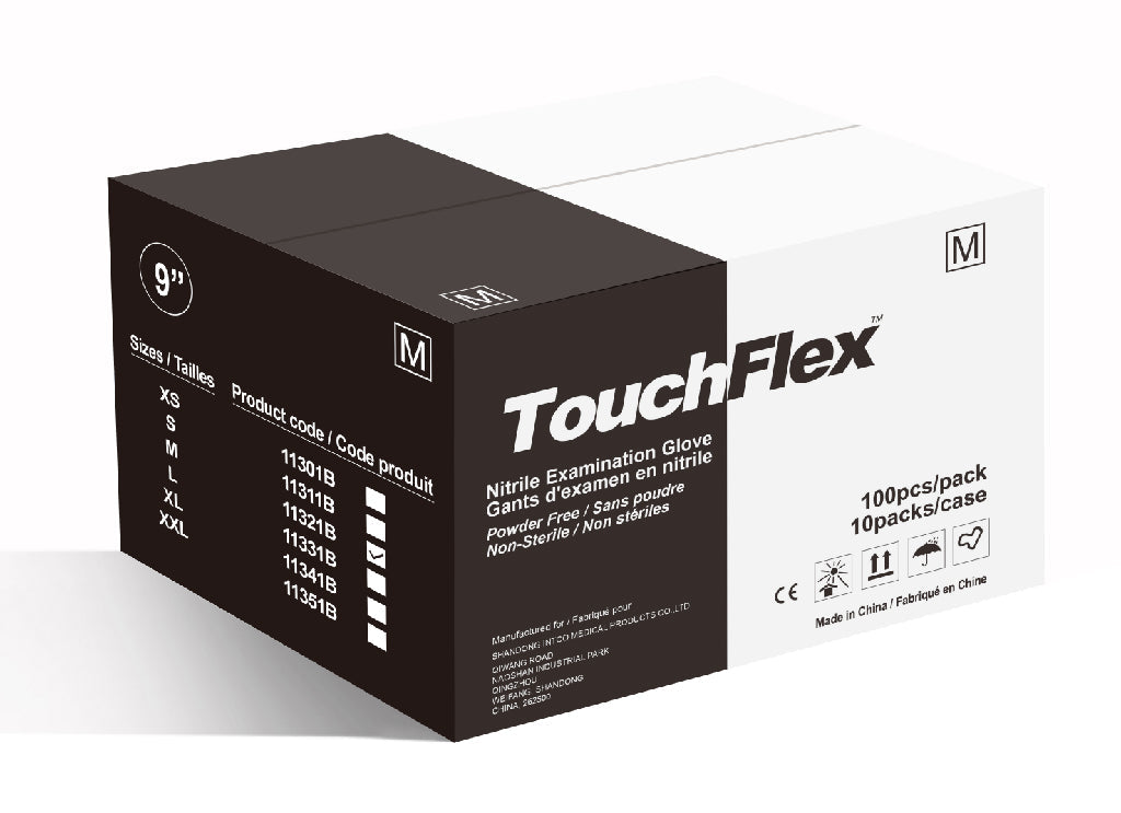 INTCO Touch Flex Nitrile Gloves — Wholesale Case of 10 Boxes (1,000 ct)