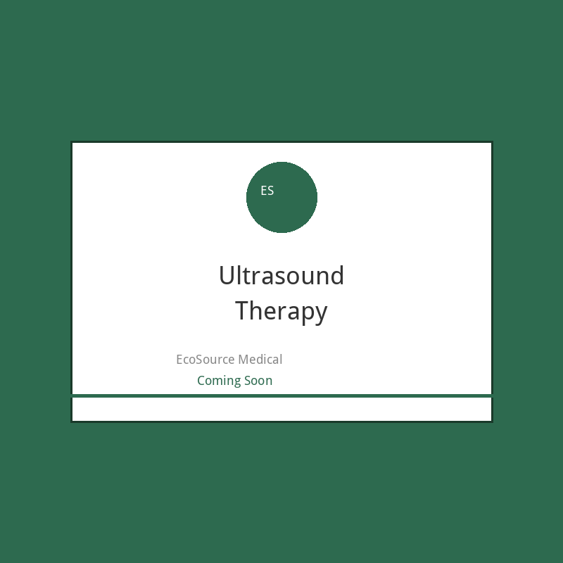EcoSource Ultrasound Therapy Device — therapeutic ultrasound for pain relief Canada